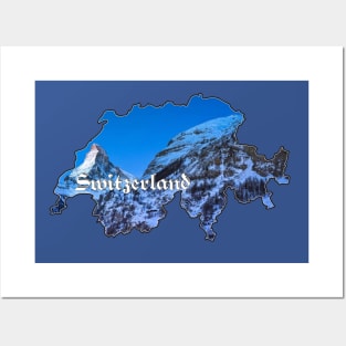 Switzerland Map Posters and Art